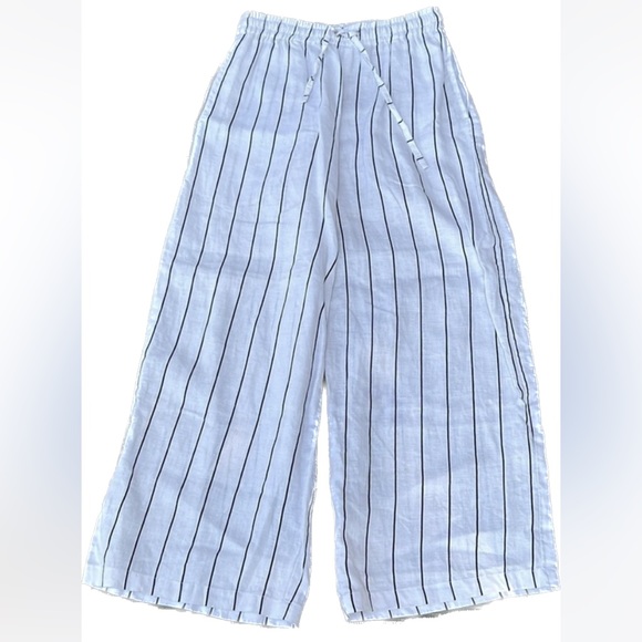 🎯NWOT Faithfull the Brand Clemence Navy Blue & White Striped Culottes Size Small - Picture 4 of 12